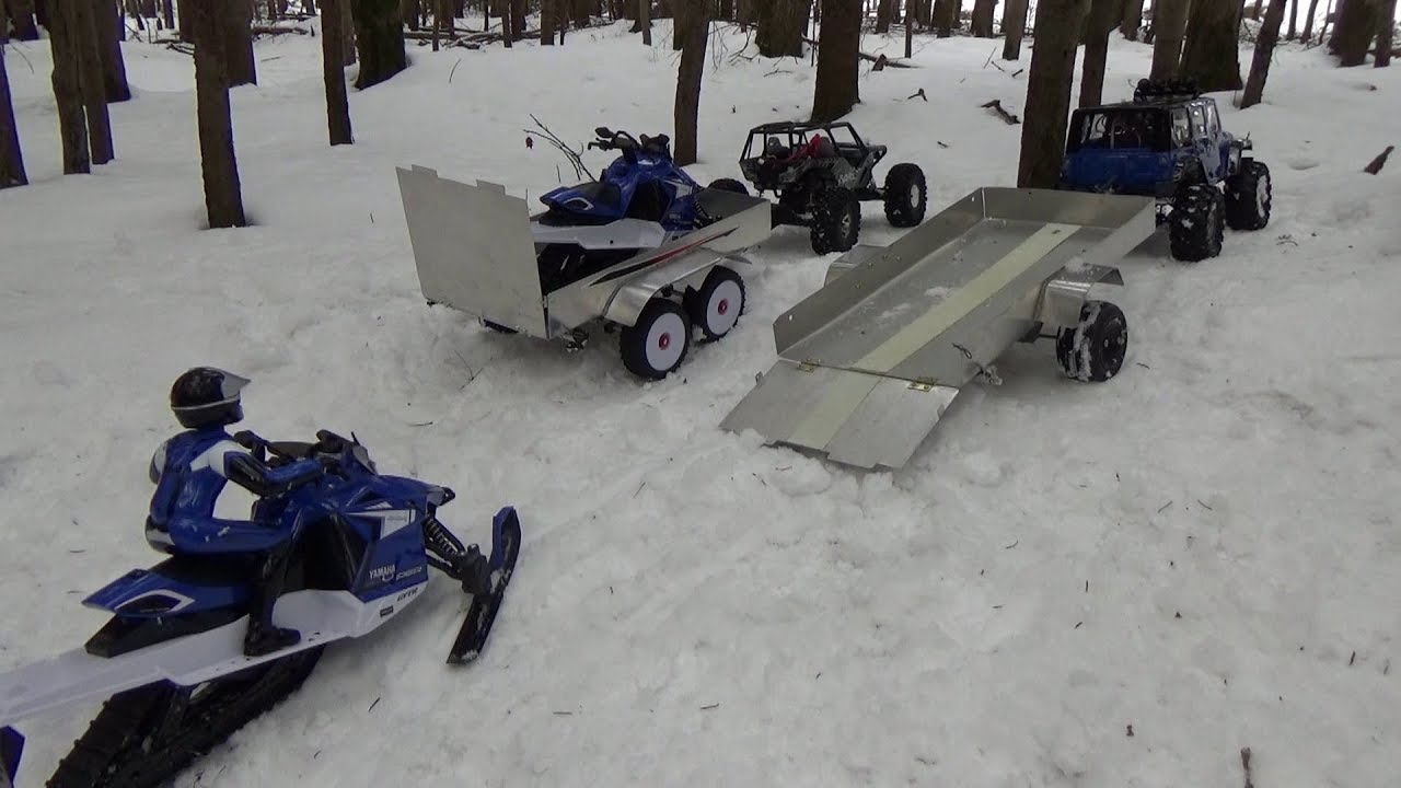 Yamaha rc snowmobile sr viper on trailer and ride.Before convertion brushless.