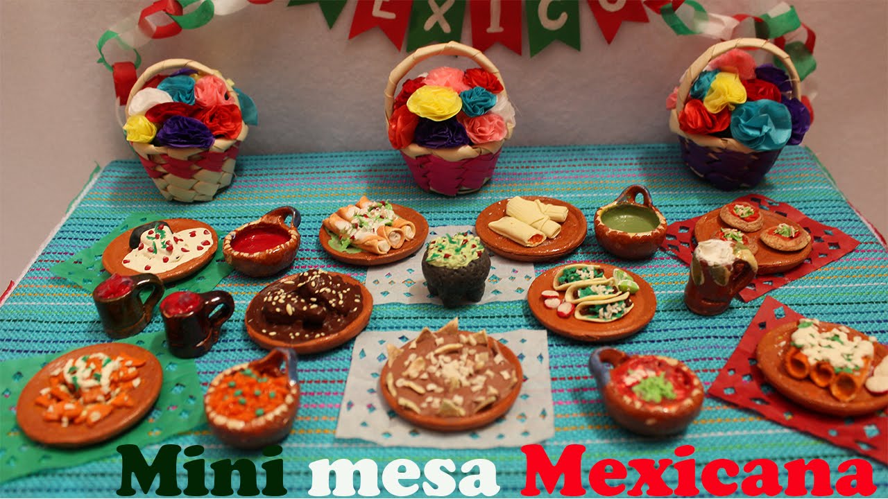 MINI MESA MEXICANA || COMIDA MINIATURA MEXICANA (Porcelana Fria)