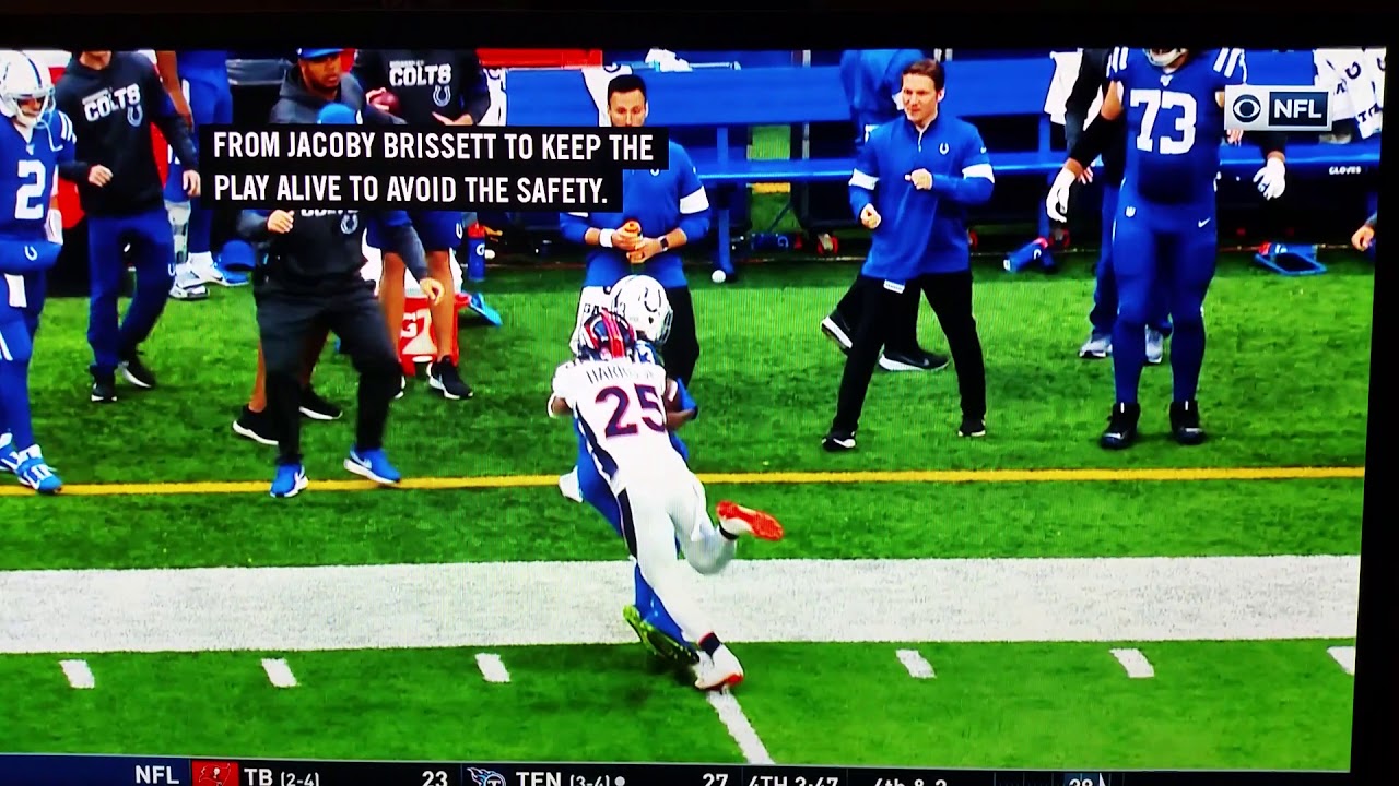 Jacoby Brissett #7 T.Y. Hilton #13 35yd toe drag Colts/Broncos