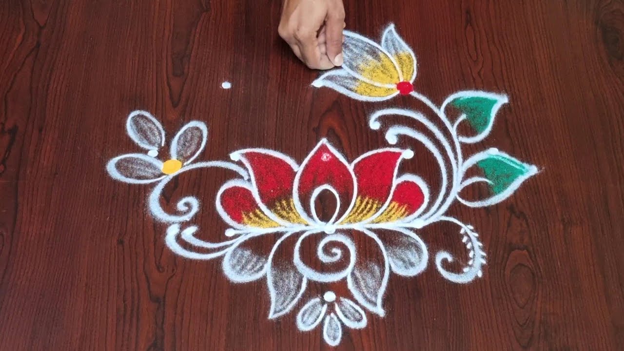 Daily rangoli || friday rangoli || flowers rangoli ||