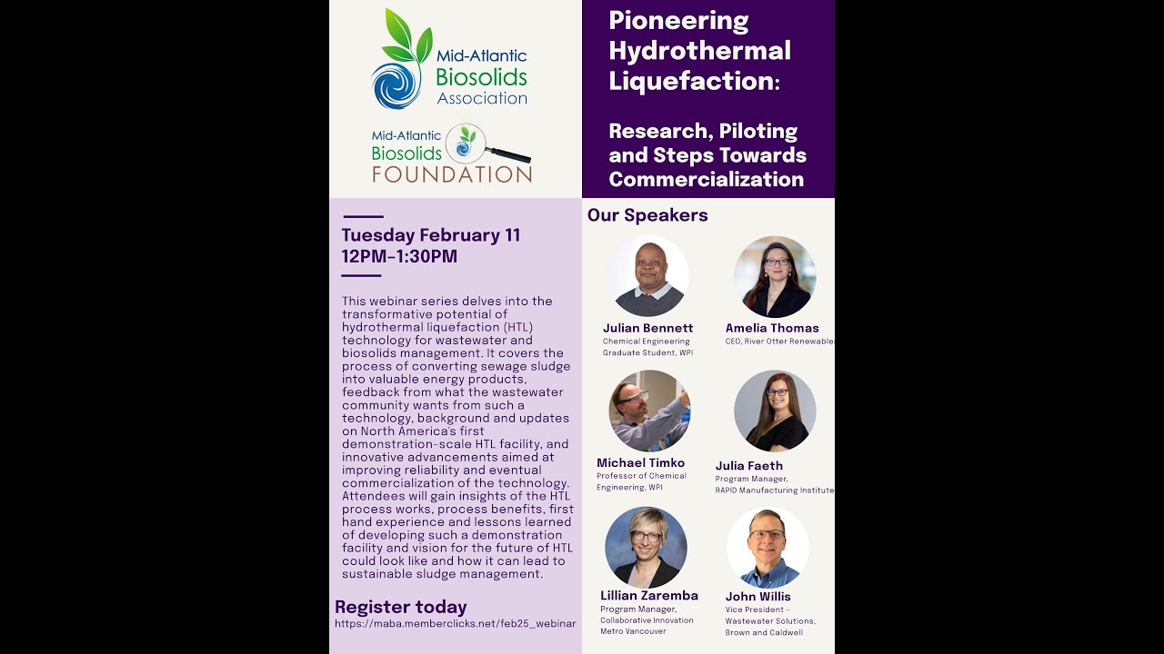 MABF February 11, 2025 Webinar: Pioneering Hydrothermal Liquefaction