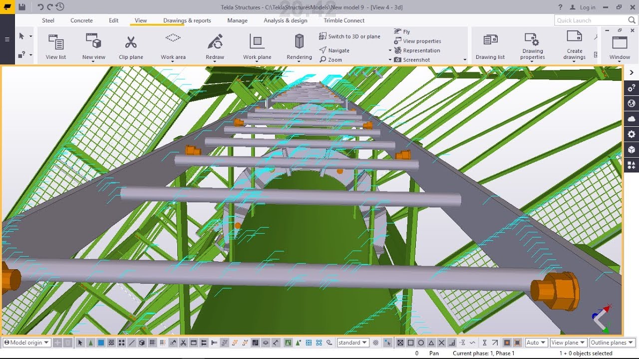 Как создать V-образную конструкцию для наружной рекламы в Tekla Structures 2018