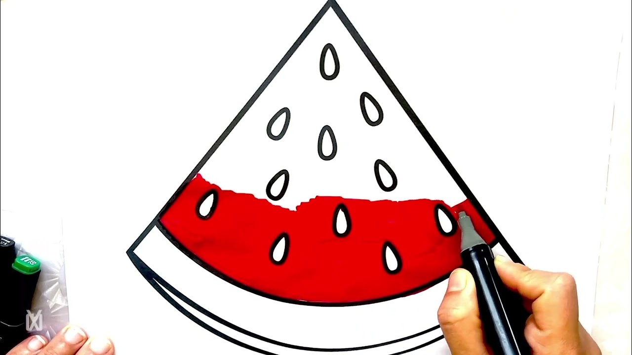 How to draw watermelon 🍉 Drawing easy || Draw a cute watermelon icecream Drawing step by step
