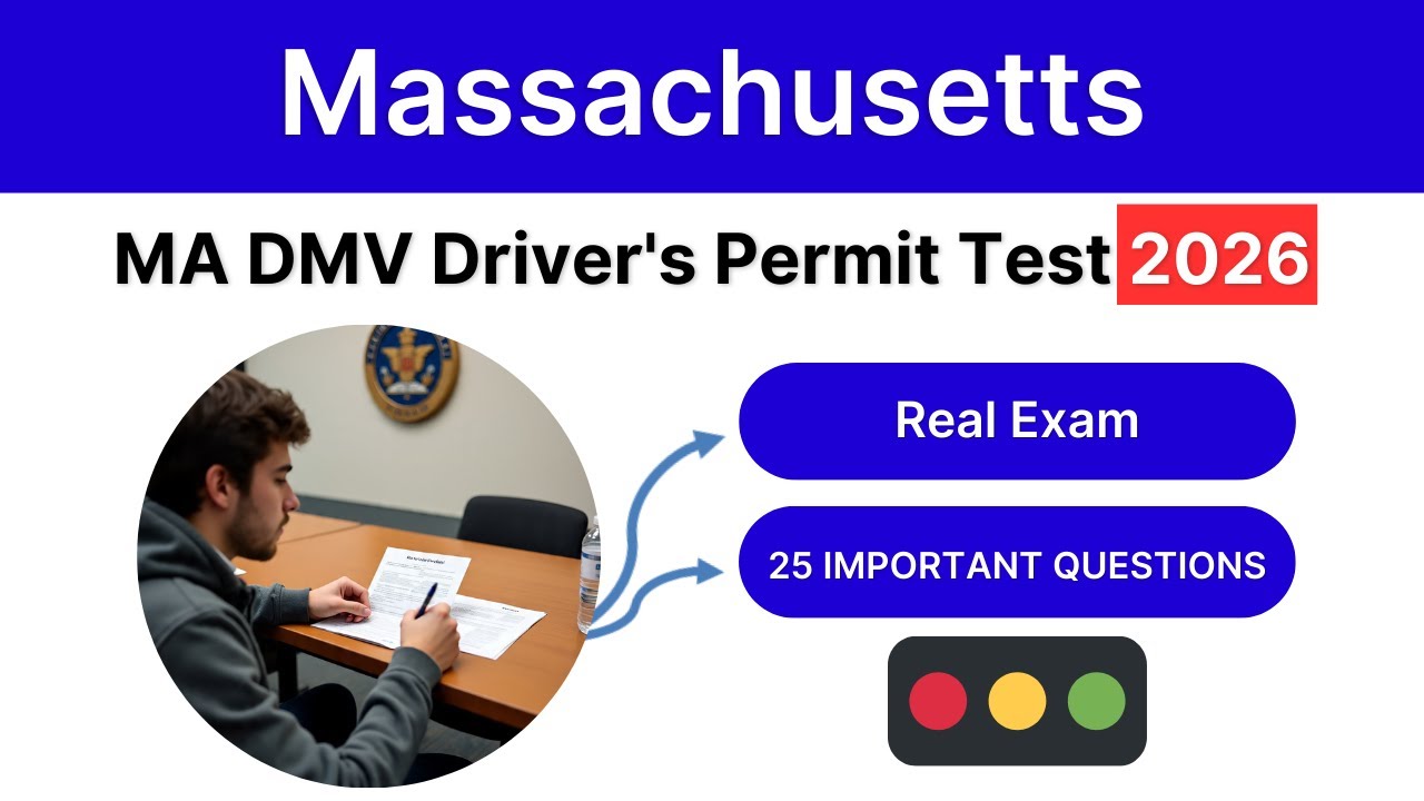 Massachusetts Driver's Permit Test 2026 | 25 Important Questions & Answers