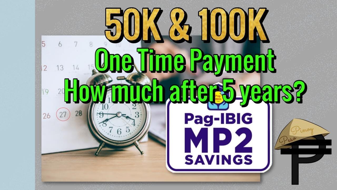 50K and 100K One Time Pag-Ibig MP2 Savings, how much after 5 years?