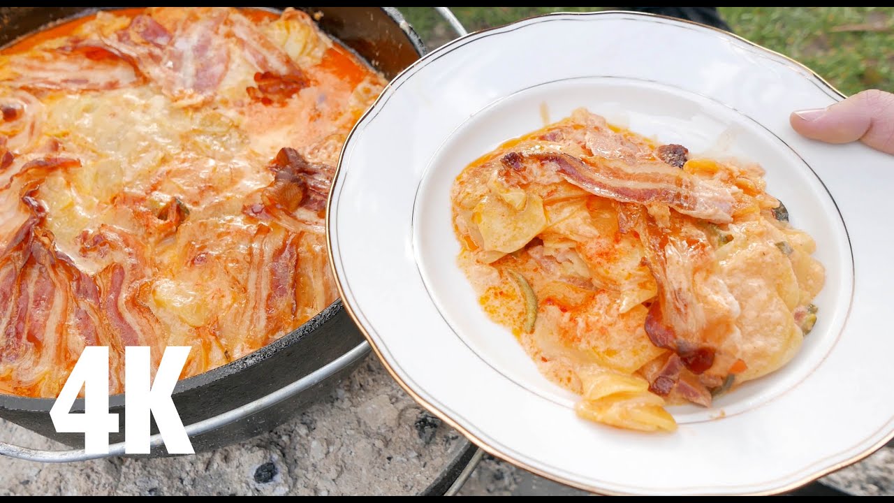 Bacon Kartoffelgratin aus dem Dutch Oven - BBQ Grill Rezept Video - Die Grillshow 133