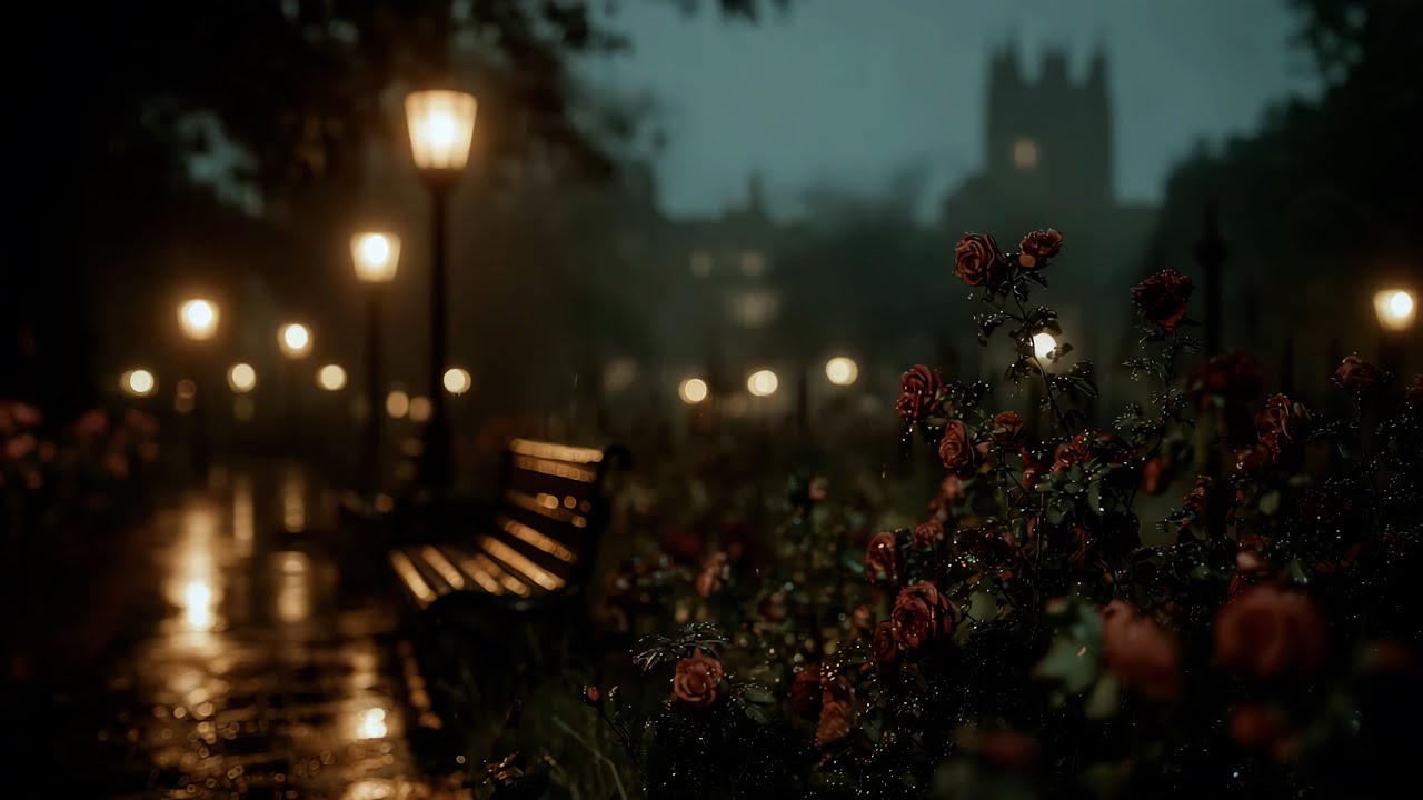 Midnight Rose Garden — Rain, Thunder & Dark Fantasy Ambience