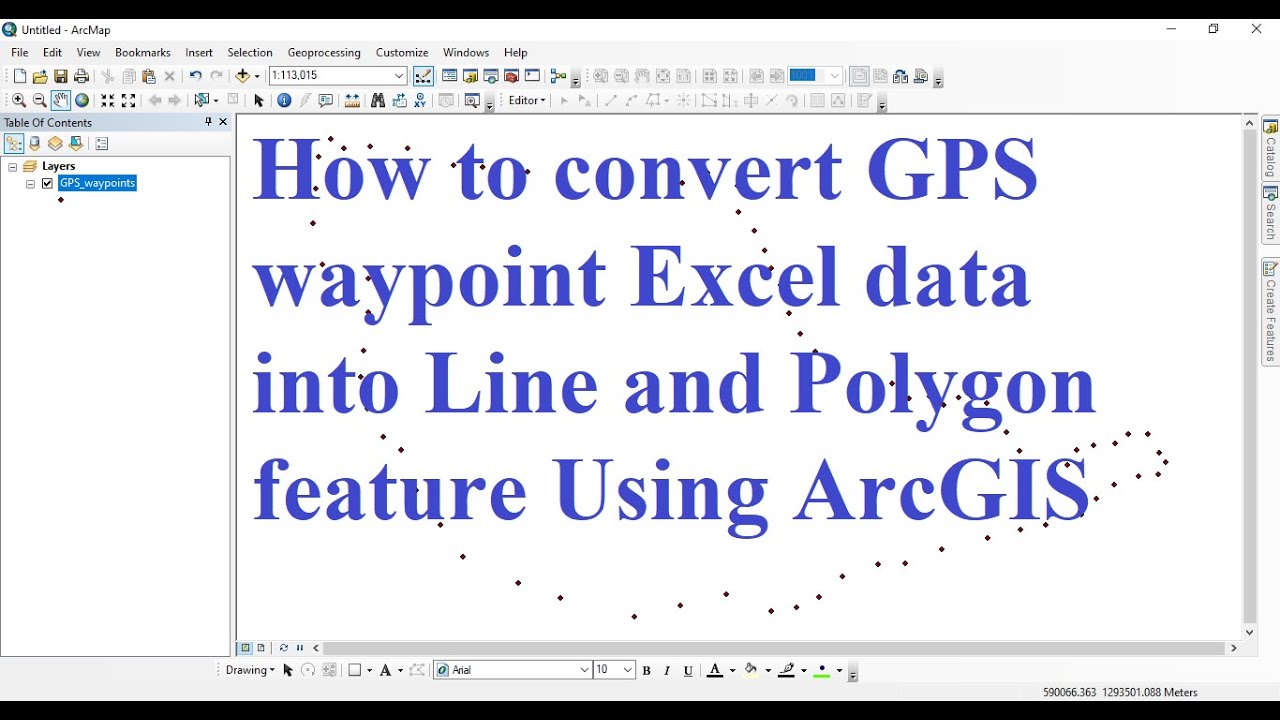 How to convert GPS waypoint Excel data into Line and Polygon feature Using ArcGIS