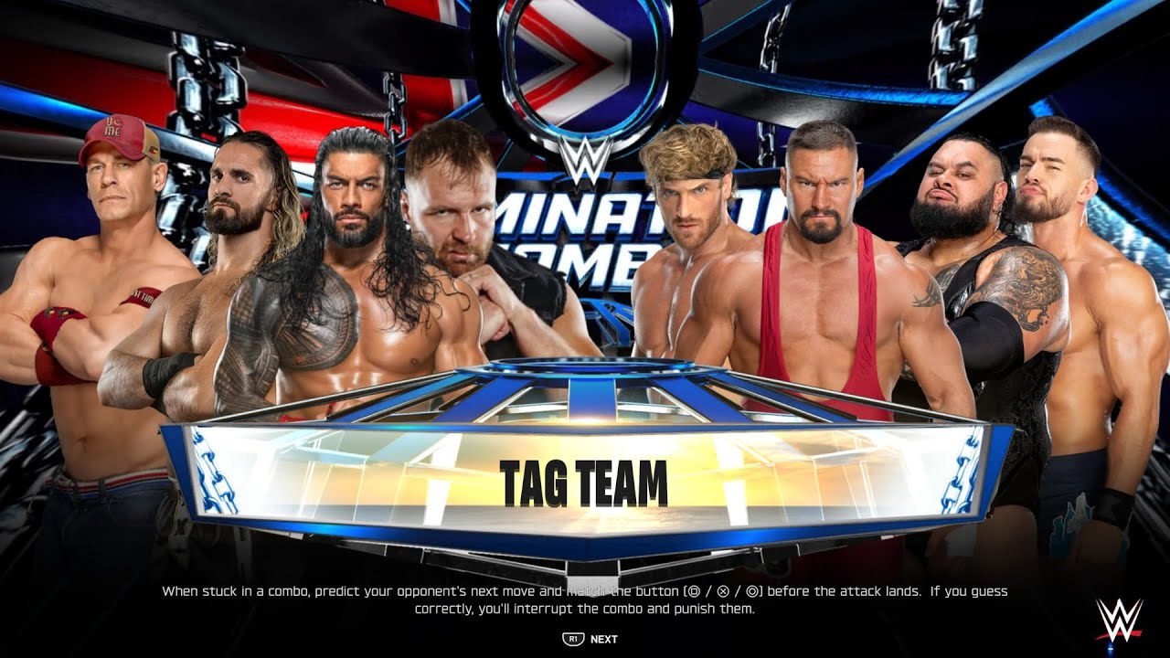 John Cena, Seth Rollins, Roman & Jon Moxley Vs Team Vision - Tag Team Match | Elimination Chamber