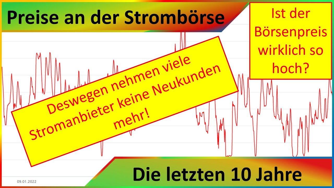 Entwicklung der Strompreise - Preise an der Stromb&ouml;rse -Die letzten 10 Jahre -Grund f&uuml;r hoher Preis?