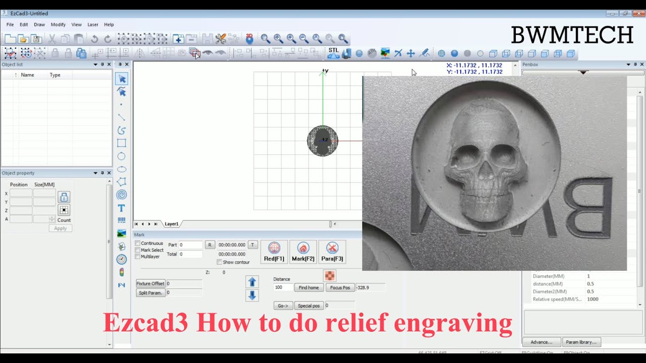 Ezcad3 tutorial how to do relief engraving 2.5D fiber laser