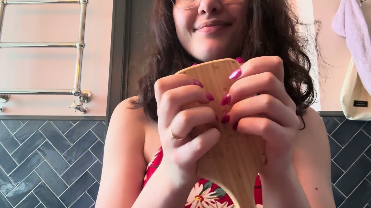 ASMR hair brush sounds, collarbone tapping & more