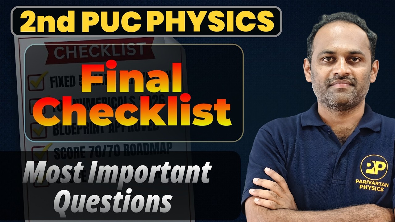 2nd PUC Physics: Most Important Questions Checklist for Board Exam 2026 🎯