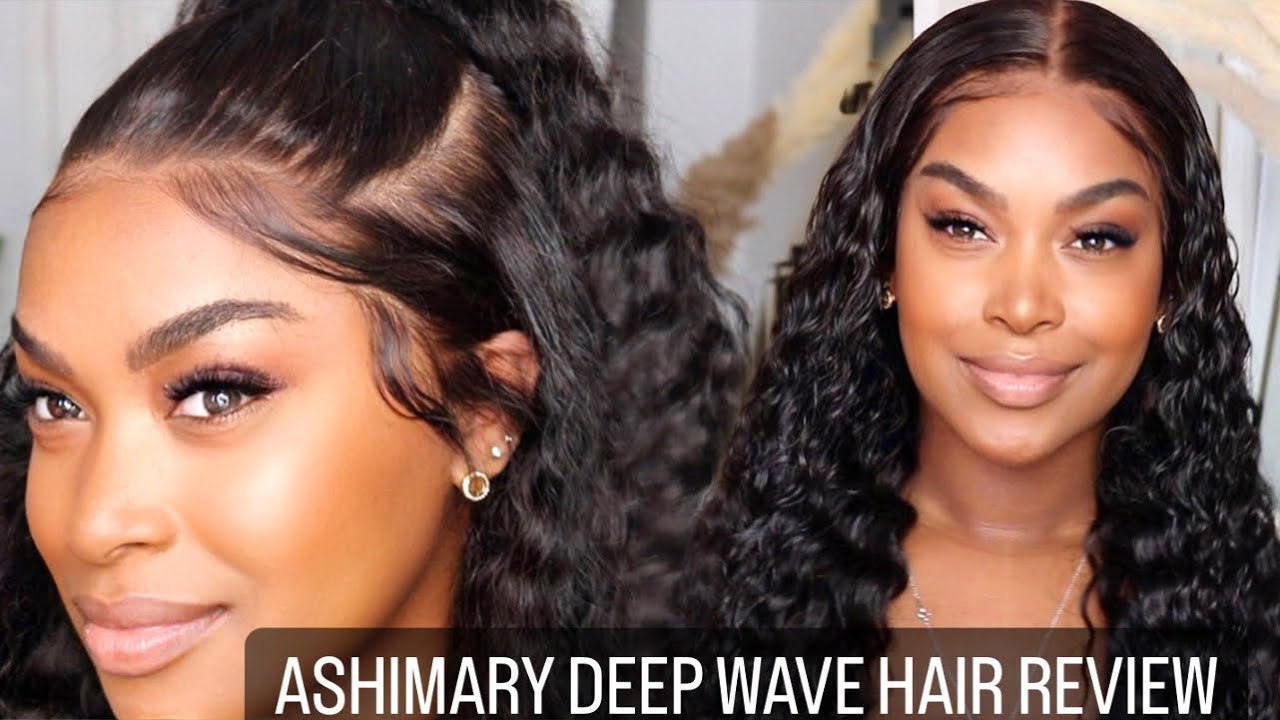 ASHIMARY HAIR DEEP WAVE 13x6 FULL TRANSPARENT LACE FRONTAL REVIEW AND INSTALL