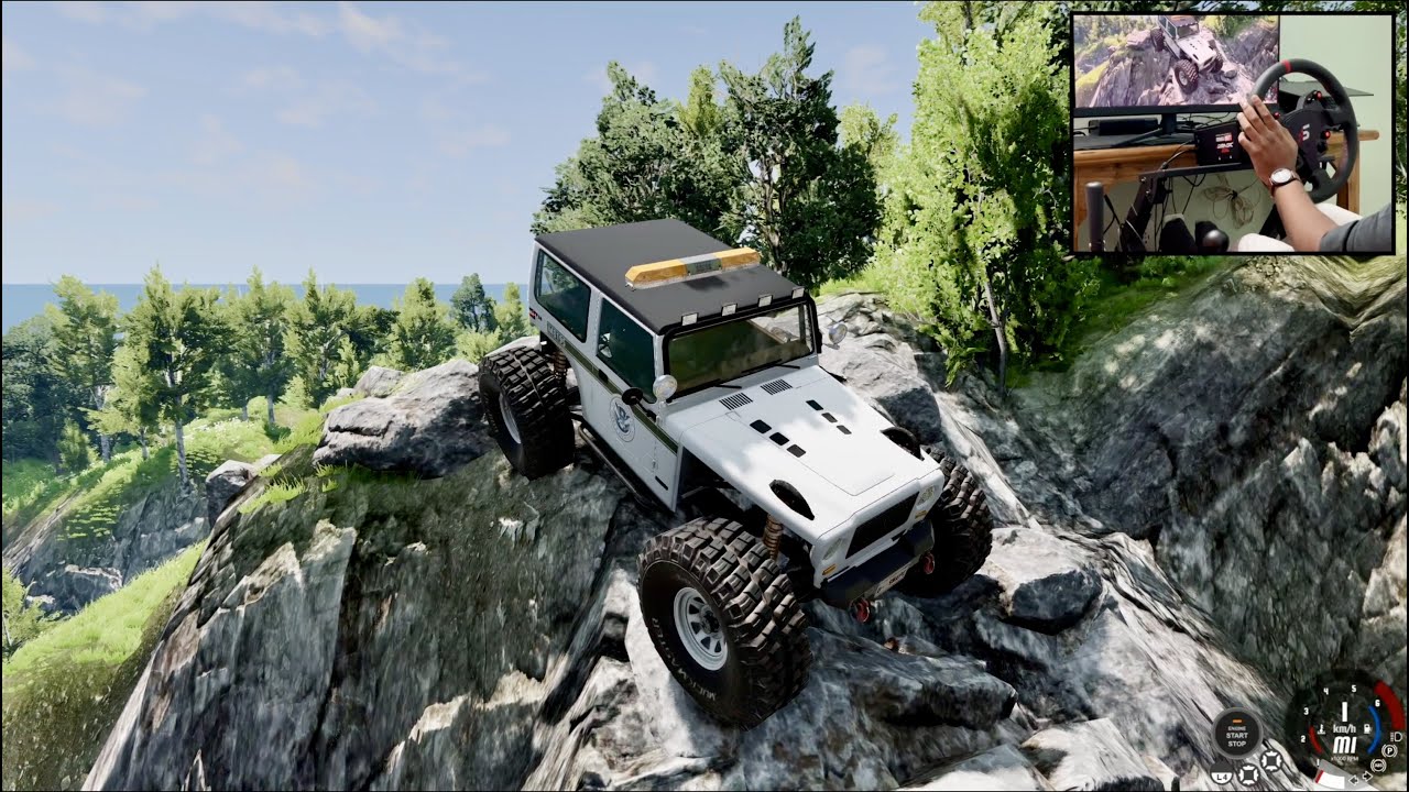 Park Ranger Goes Rock Crawling - BeamNG.drive | Simagic Alpha U