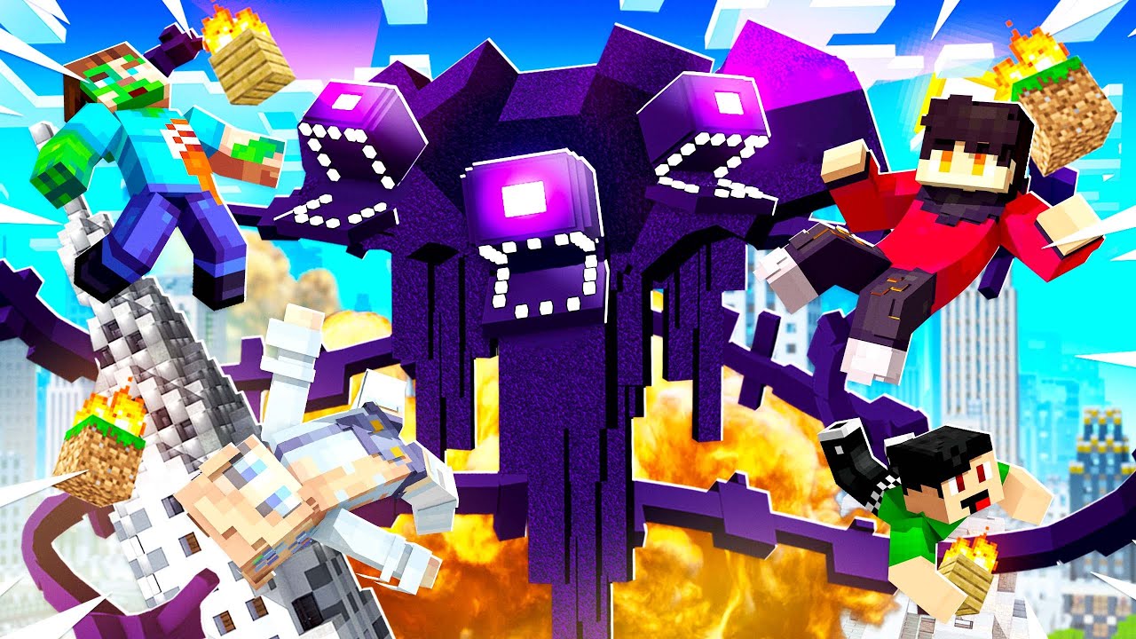 THE WITHER STORM DESTROYS BLOCK CITY IN MINECRAFT!