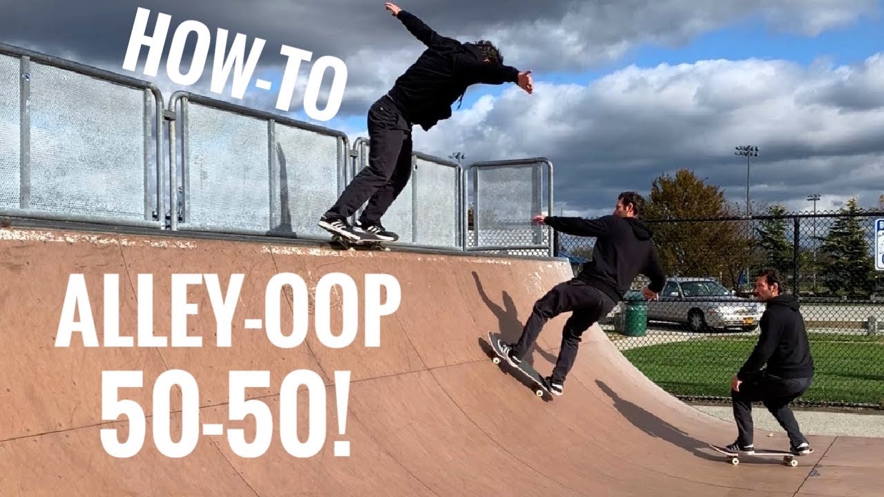 Как пройти Alley-Oop Bs 50-50 Grind на мини-рампе