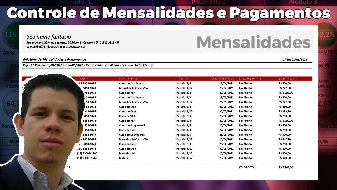 Controle de Mensalidades e Pagamentos com relatórios e alertas  #mensalidades #pagamentos