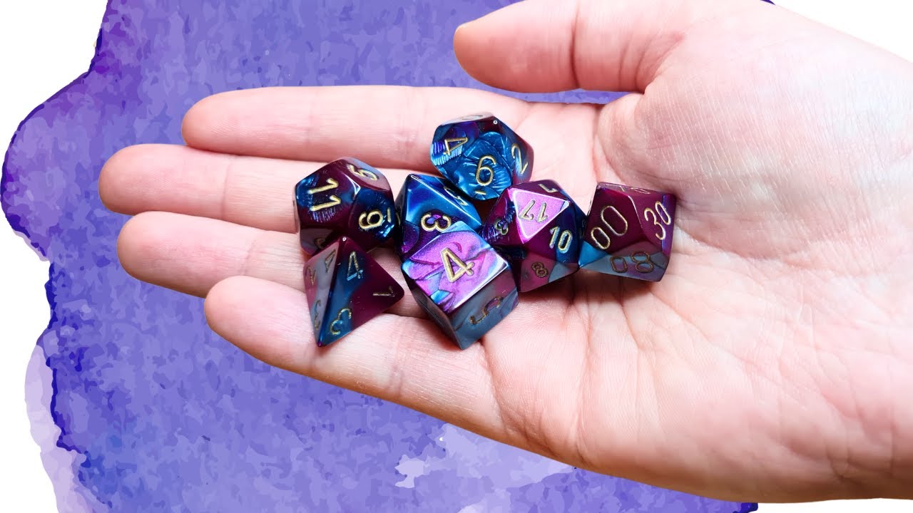 Unboxing and Review: Chessex Gemini Purple-Teal/Gold Polyhedral Dice Set