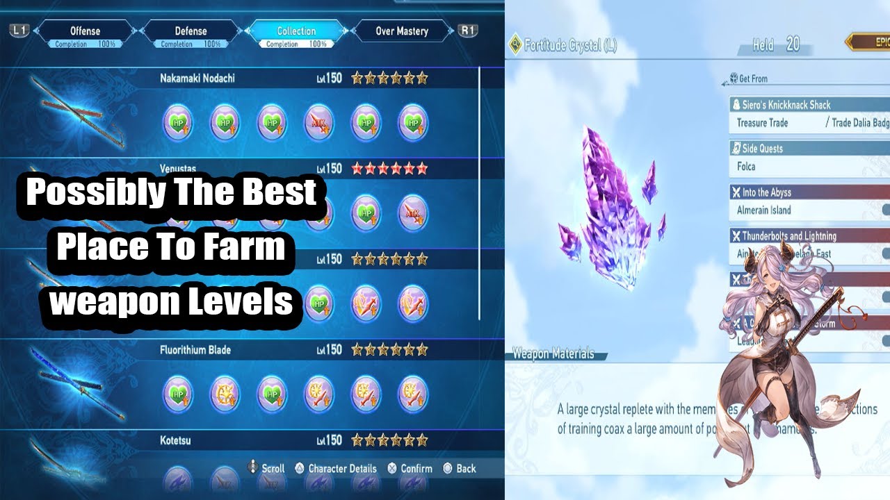 Granblue Fantasy: One of The Best Fortitude Crystal Farming Level (Weapon Level Upgrades)