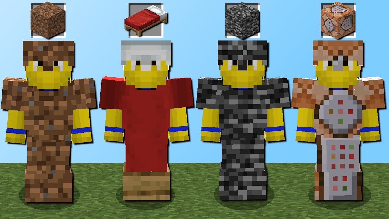 200+ Neue Rüstungen! (Bett, Grundstein, Command Block und mehr)