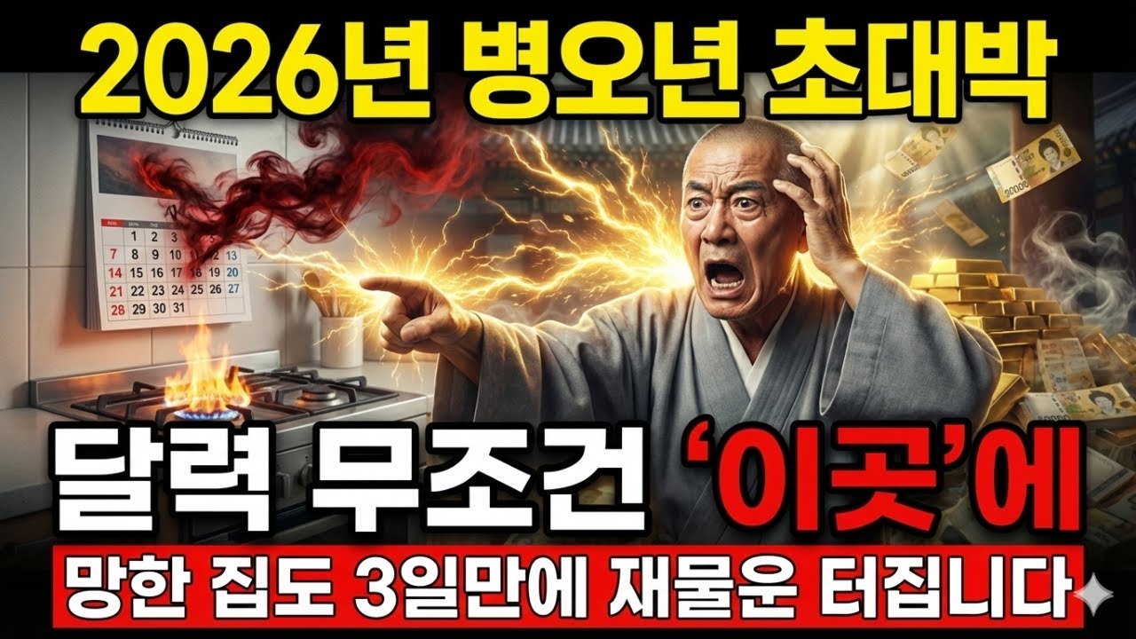2026년 병오년 달력 무조건 '이곳'에 두세요! 쫄딱 망한 집도 3일 만에 재물운 터집니다 절대 못 박지 마세요! (부처님 가피)