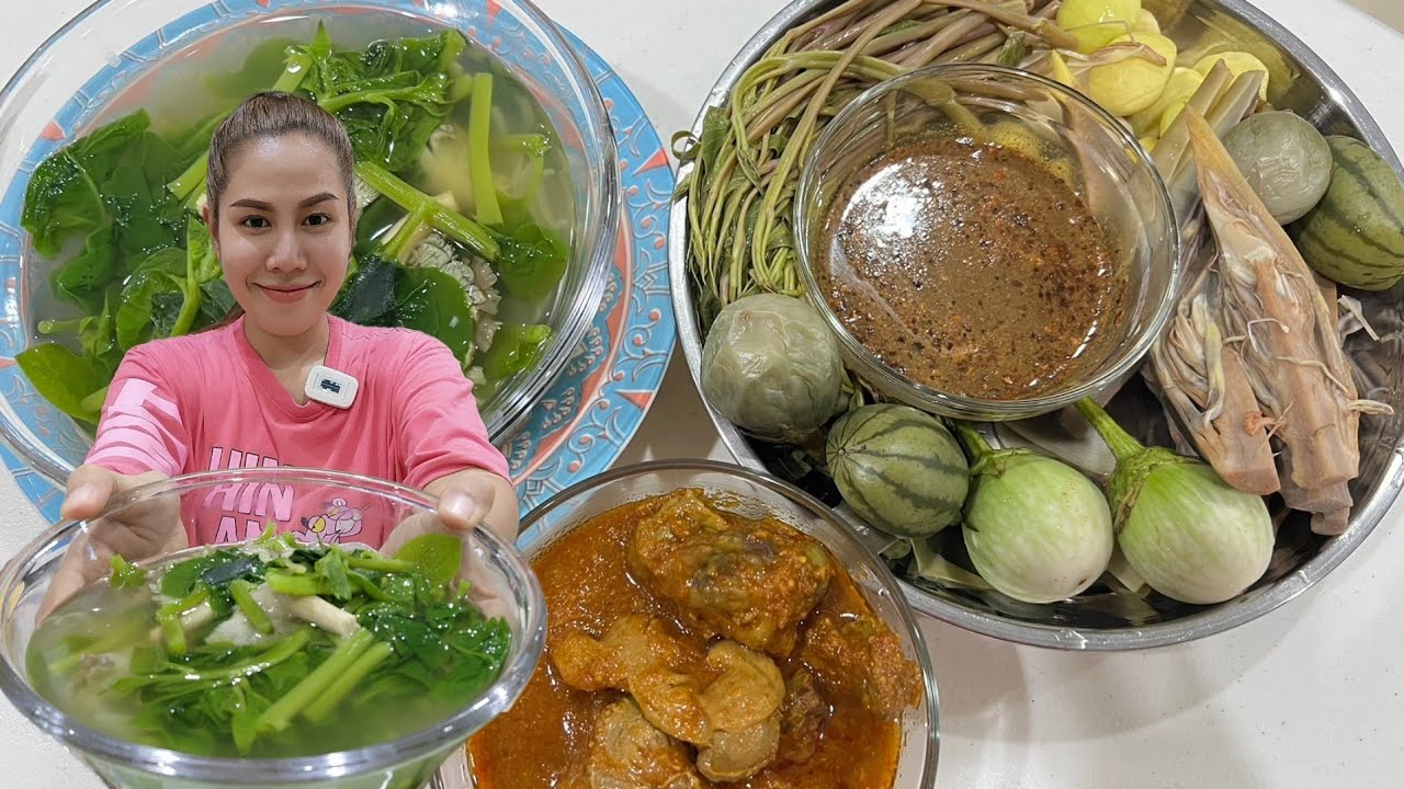แกงกึ๋นไก่กินกับน้ำพริกปลาร้าคลุกข้าวค่ะ