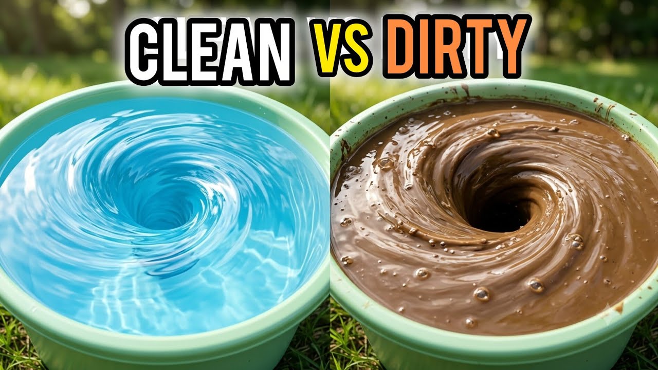 🙋Clean Water vs Dirty Water &ndash; Which Whirlpool Spins Faster? 🤯 ⭐ #whirlpool 