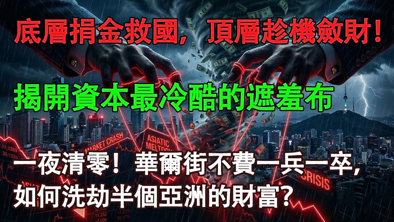 洗劫亞洲的幕後黑手：一九九七金融風暴真相，華爾街如何合法拿走你的財富？#亞洲金歲風暴#華爾街#貨幣戰爭#金草海嘯#金歲坑殺#美國雙標#香港護盤#索羅斯#印鈔救市#霸權沉浮