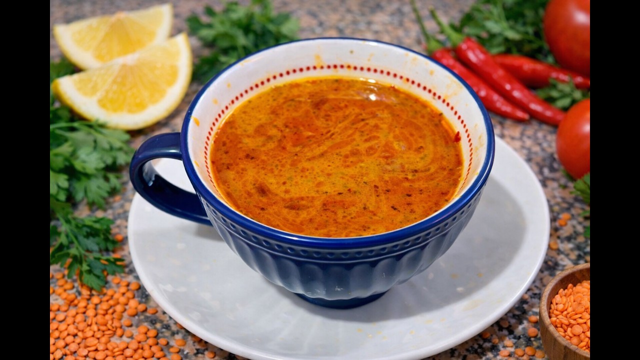 Most Famous Turkish Lentil Soup | Ready in 5 Minutes! (Mercimek Çorbası)