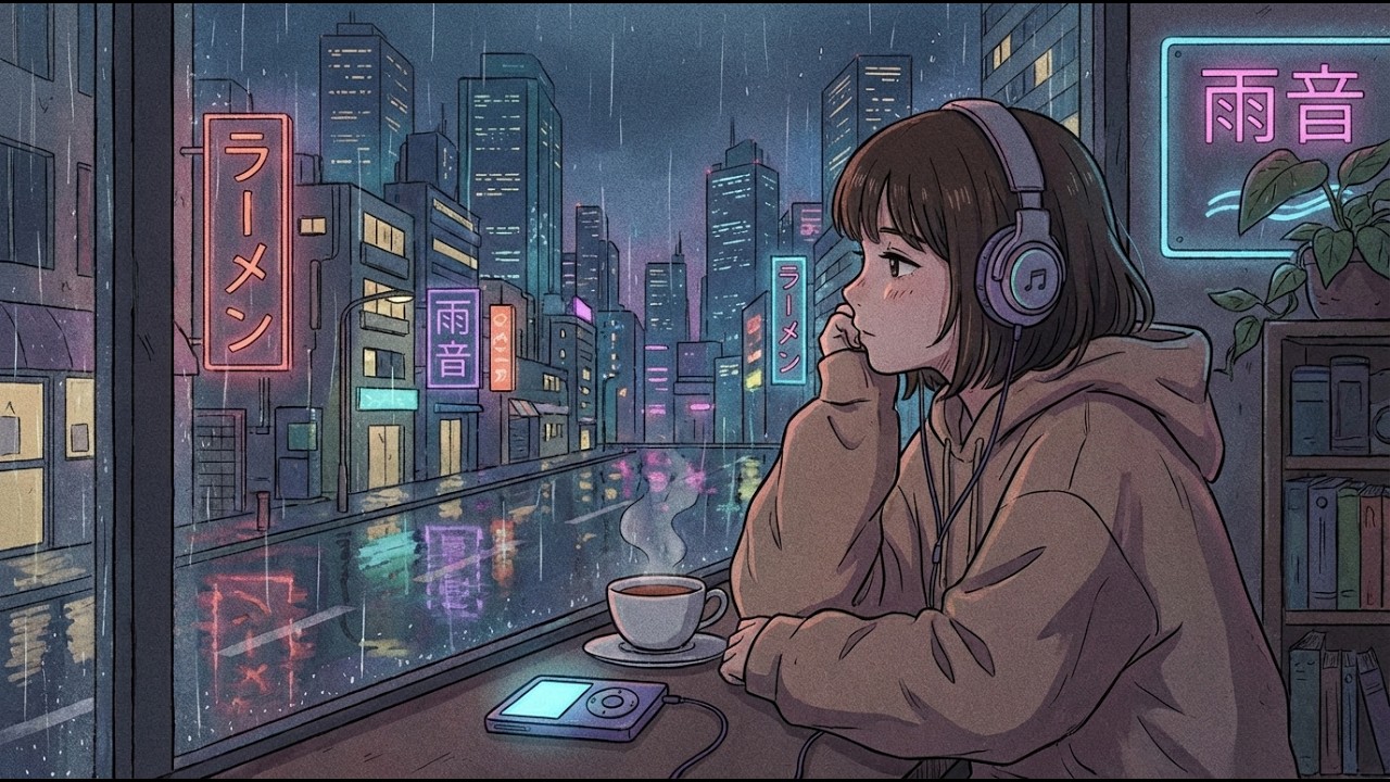 Rainy Night Lofi 🌧️ Chill Beats for Study, Relax & Sleep (No Vocals)