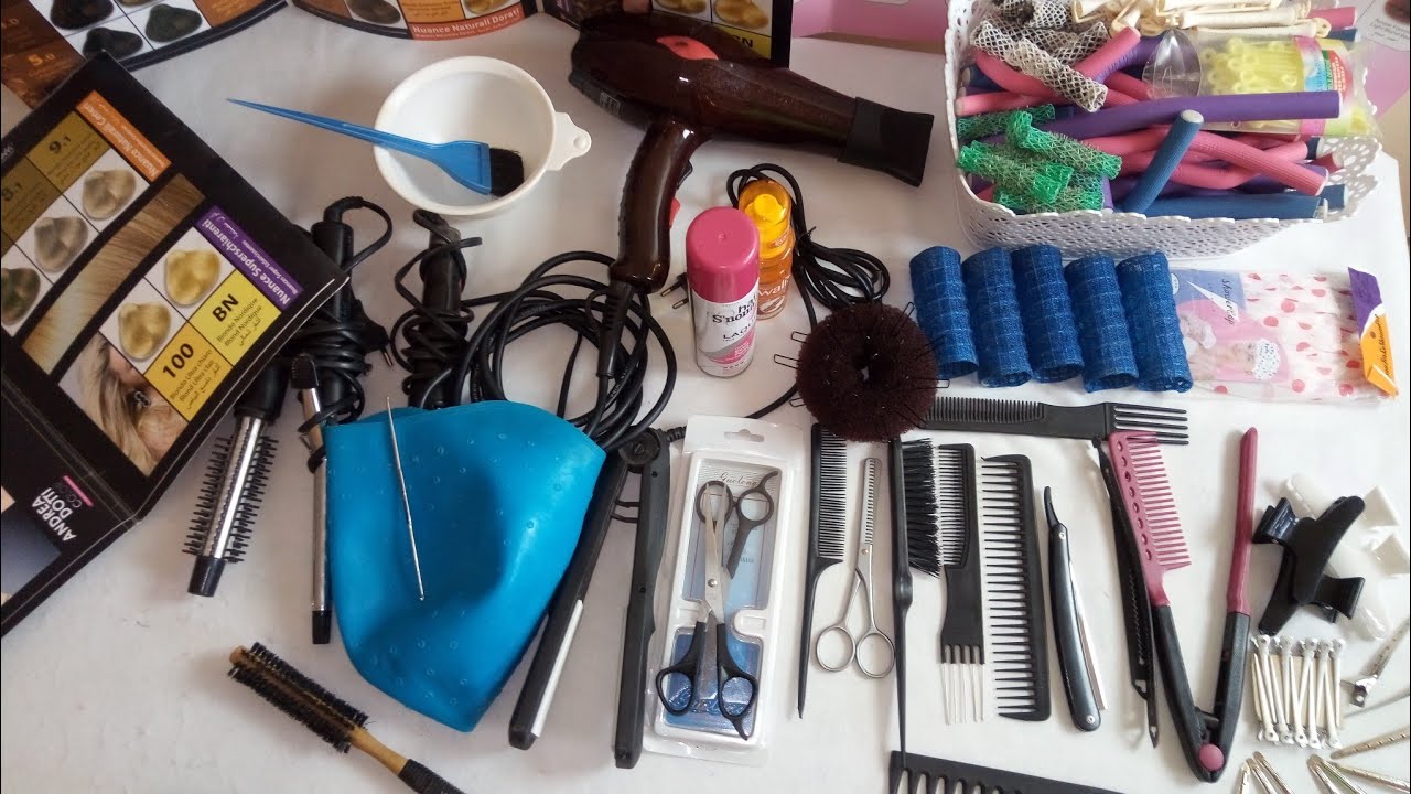 أدوات أو مستلزمات الحلاقة النسائية  للمبتدئين 💇أو معدات لتصفيف الشعر