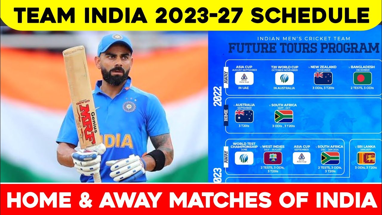 Team India 2023-2027 Full Schedule | Indian Team 2023-2027 FTP