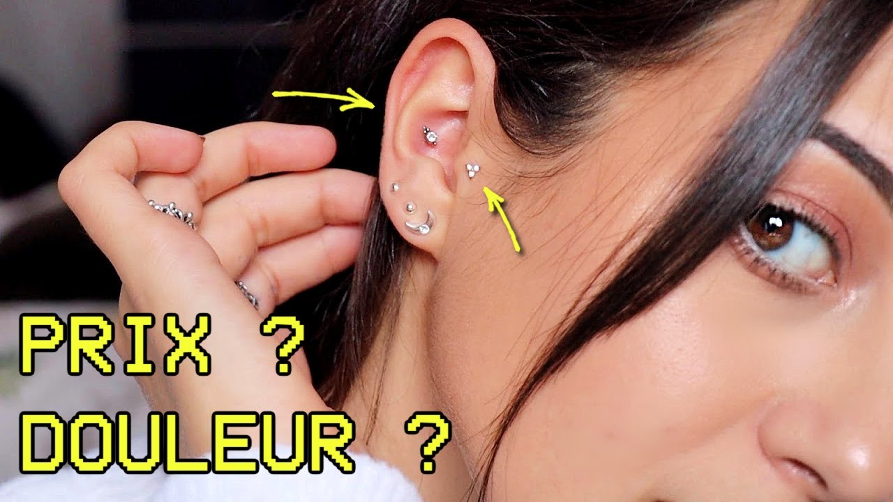 TOUS MES PIERCINGS (tragus, t&eacute;ton, conch 😬) - Horia