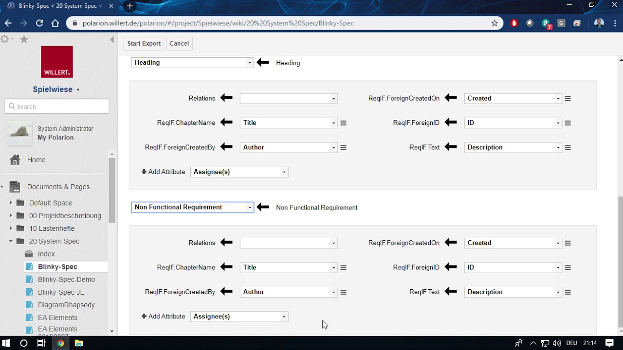ReqXChanger Demo Part 1: Export ReqIF from Polarion