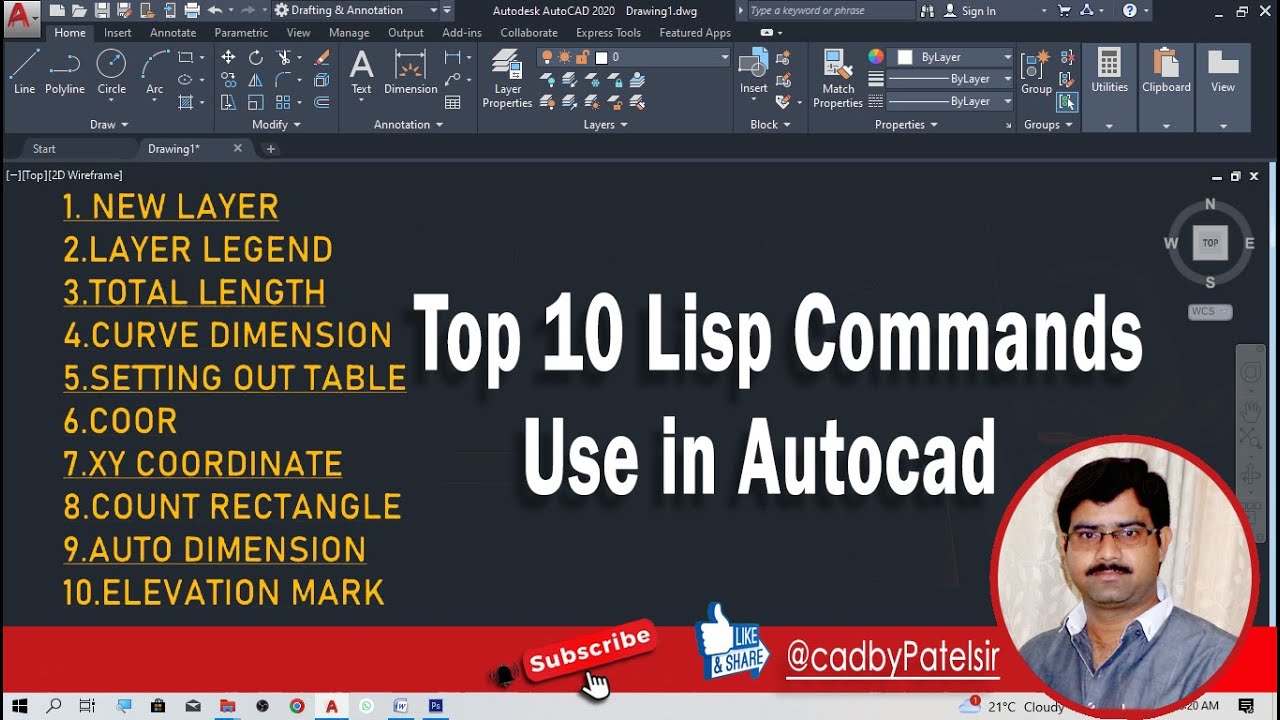 Top 10 Lisp Commands in Autocad for Surveyors  || NSL Lip Command #cadbypatelsir