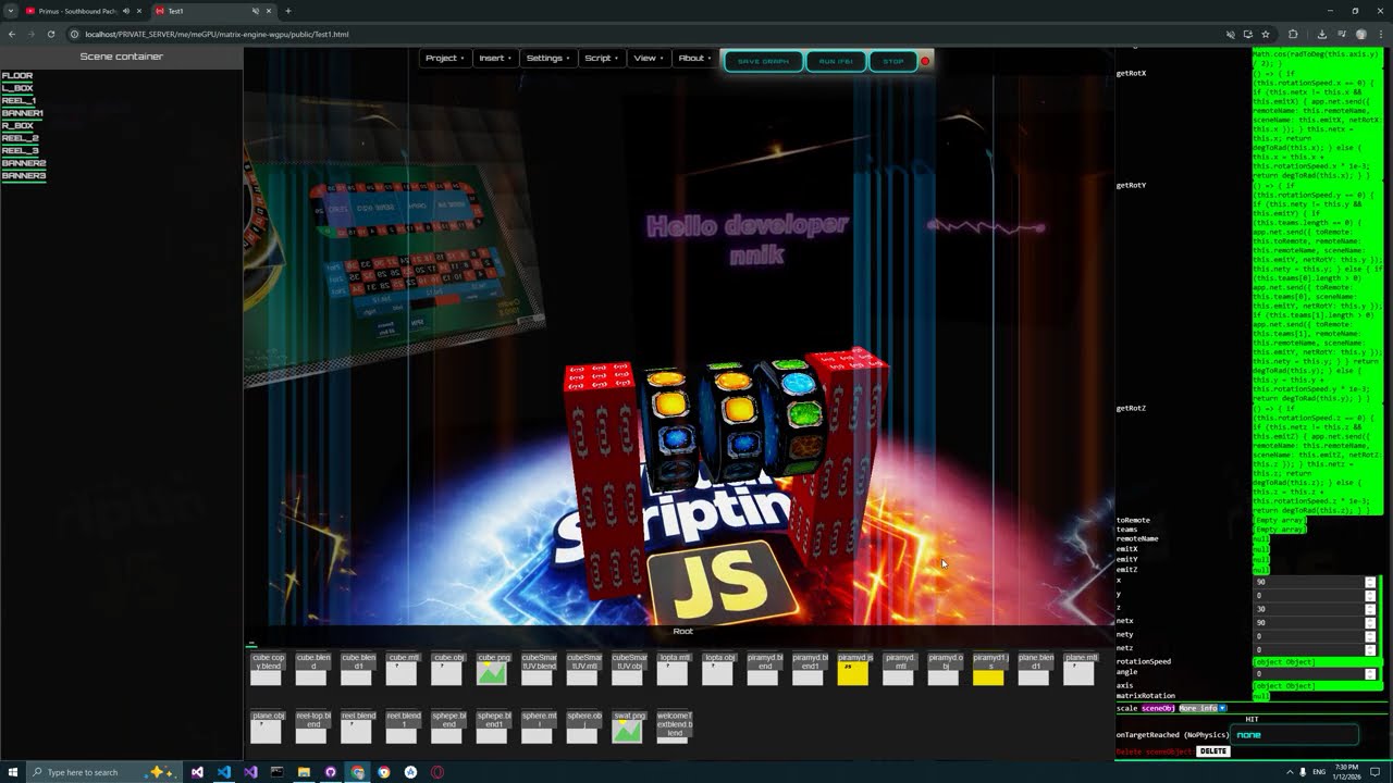 Matrix-engine-wgpu Visual scripting new nodes Set Canvas Texture, Set Video Texture