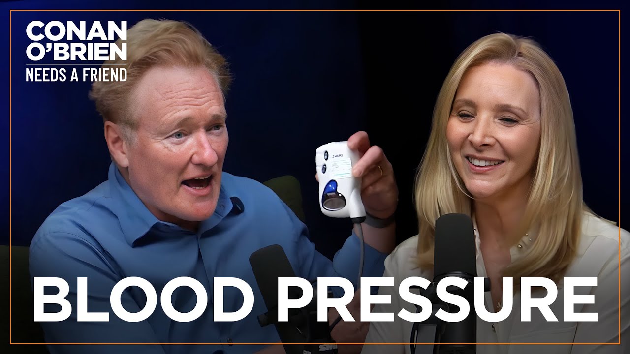 Conan Shows Off His Blood Pressure Monitor (Feat. Lisa Kudrow) | Conan O'Brien Needs A Friend