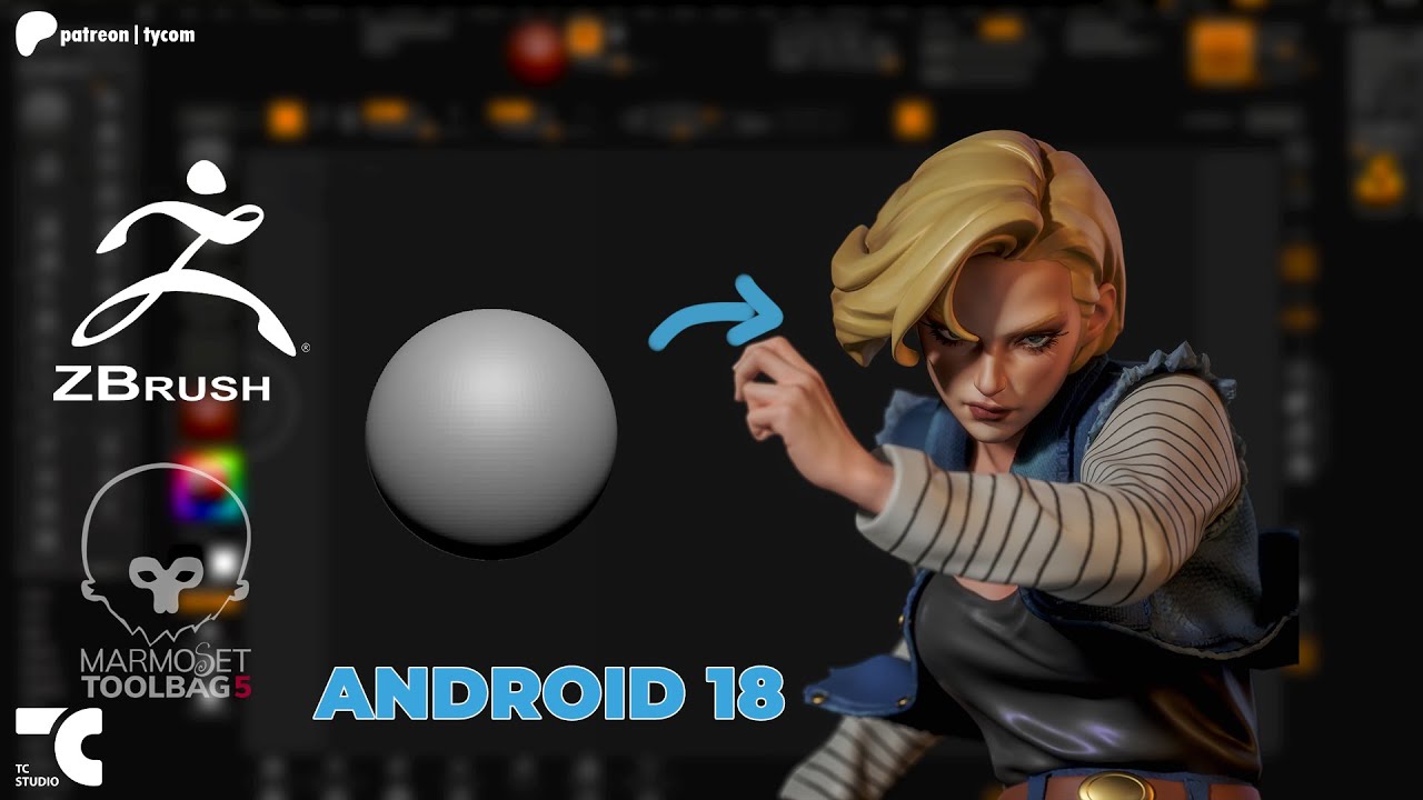 Zbrush-Marmoset | Making an Android 18 from DragonBall