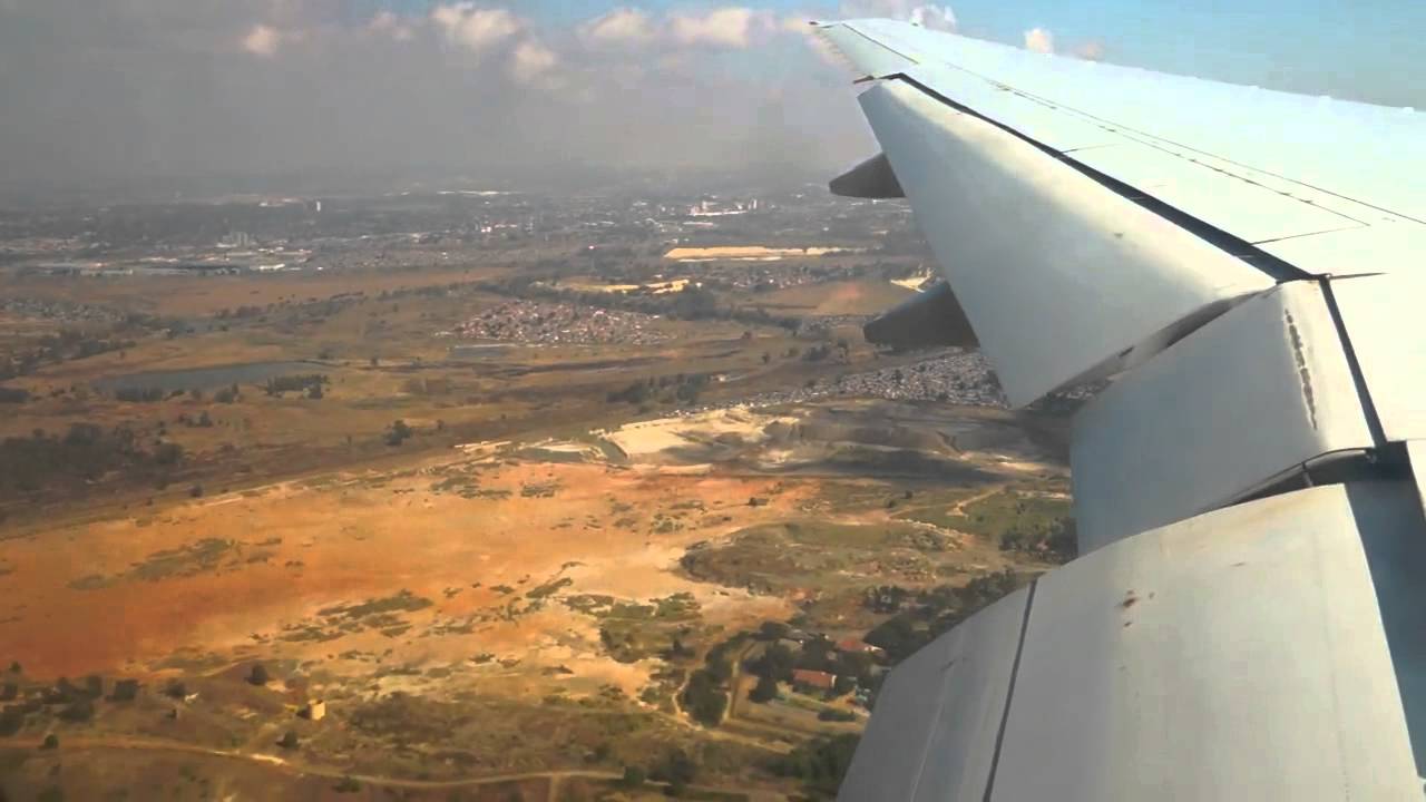 Landing at O.R. Tambo International Airport JNB, Johannesburg, South Africa