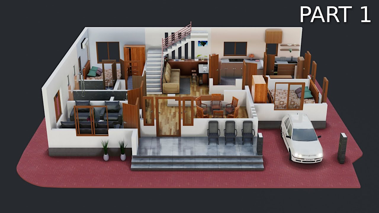 Blender 2.8 - 3d floor plan making workflow (Part 1)