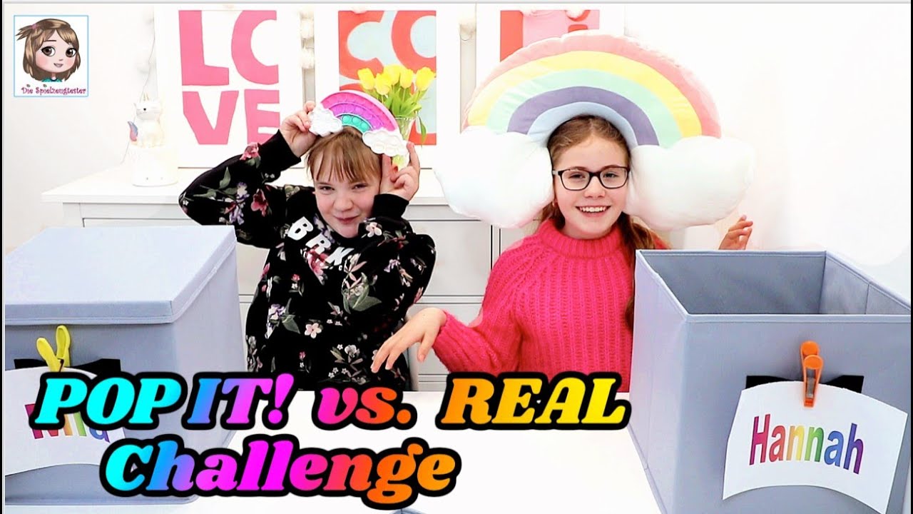 POP IT vs. REAL CHALLENGE 😅 Hannah vs. ihre Freundin Mia im Fidget Battle um einen Laptop !? 💻