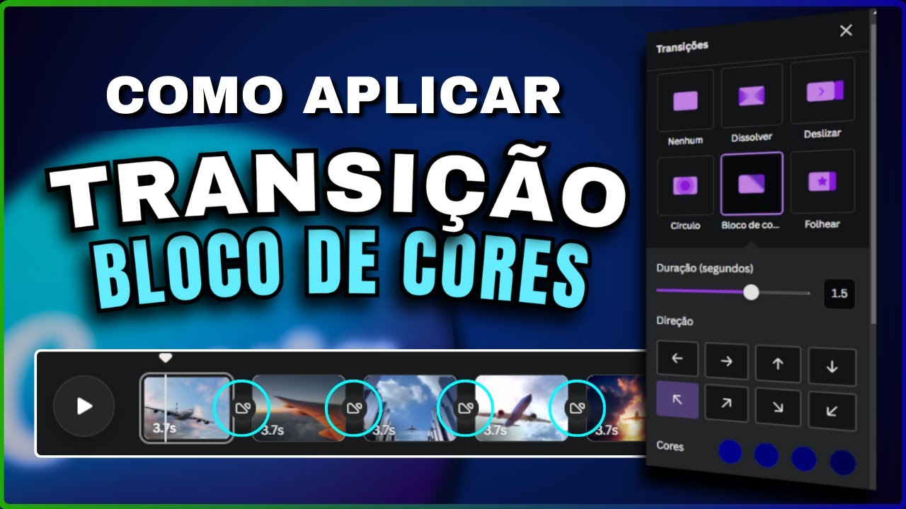 Transição BLOCO DE CORES no CANVA | Deixe seus Vídeos mais DINÂMICOS