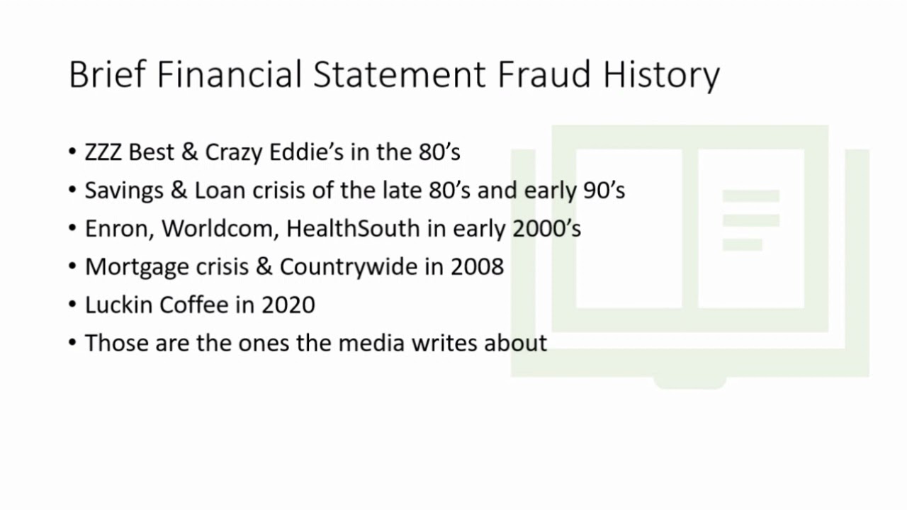 Overview of Financial Statement Fraud for an Auditor