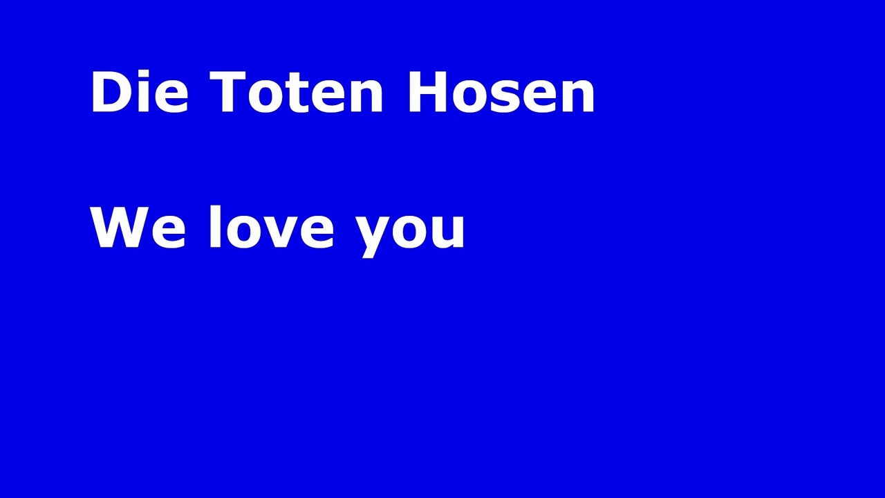 Die Toten Hosen   We love you