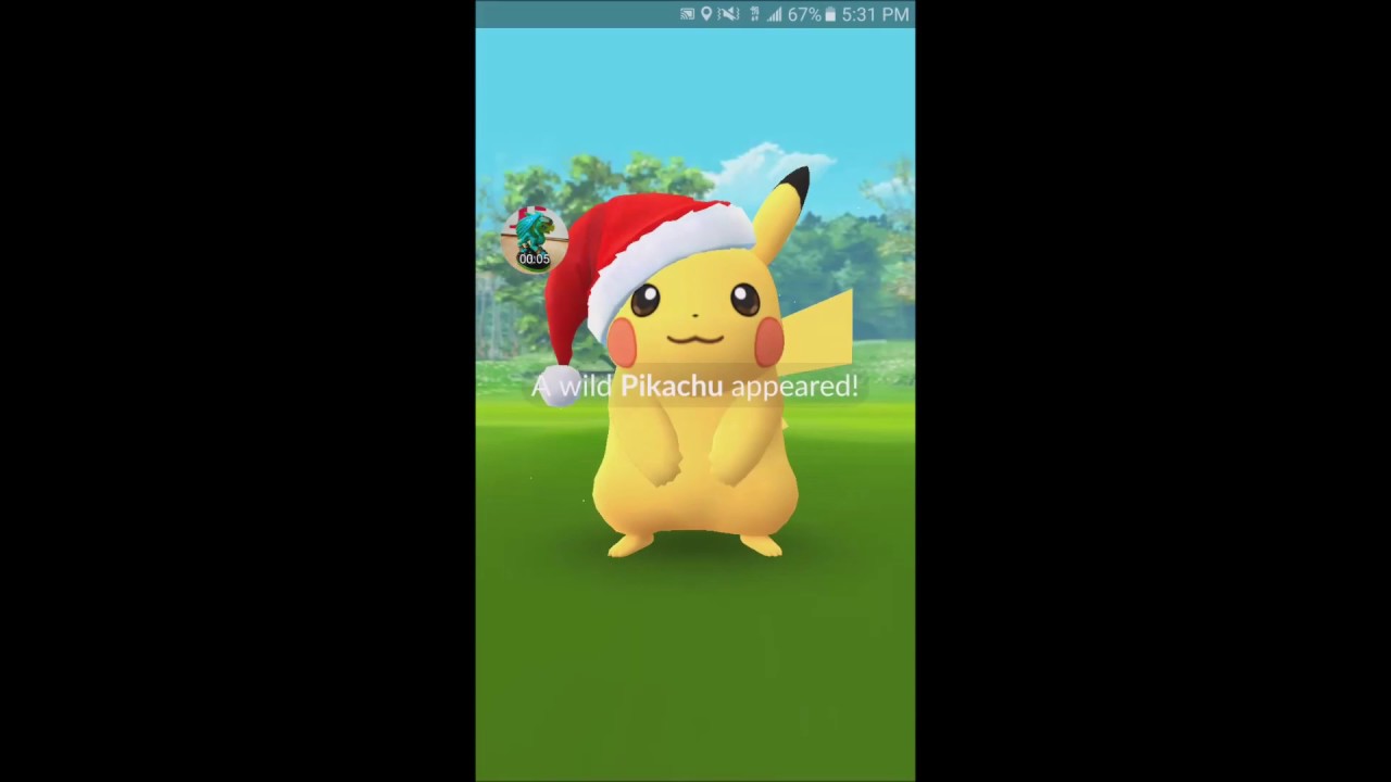 Pokemon GO Christmas Holiday FESTIVE PIKACHU CAUGHT