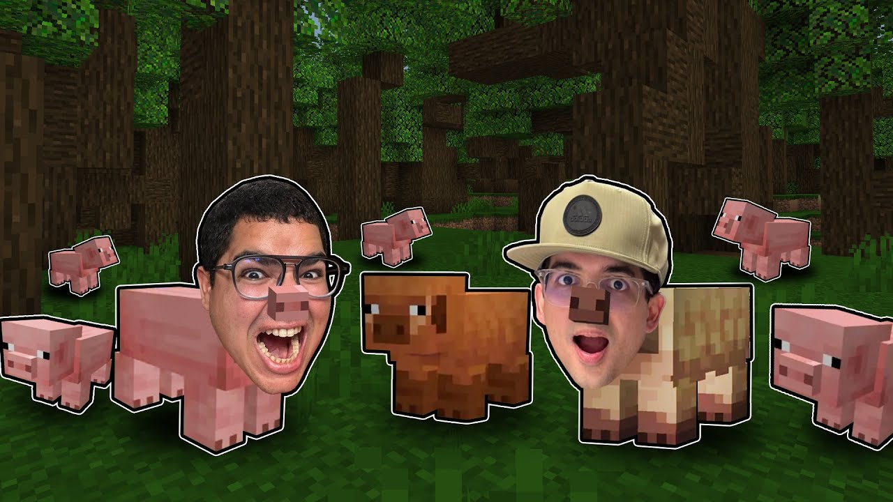 VIRAMOS PORCOS POR UM DIA NO MINECRAFT!!