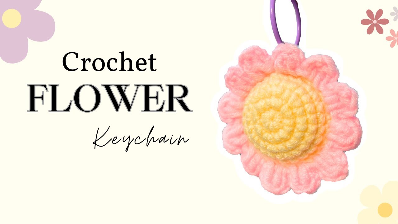 Crochet a Cute Flower Keychain 🌸 | Perfect for Spring