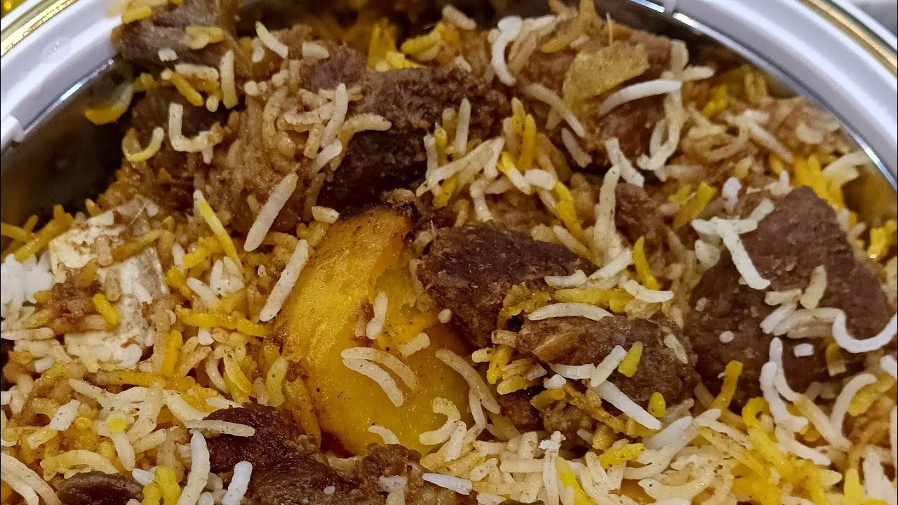 live cooking kolkata style biryani kolkata biryani recipelive biryani cooking