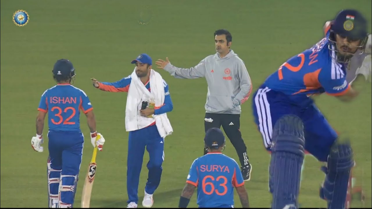Ishan Kishan Amazing Batting Made Gautam Gambhir to Come on Ground Surya,Hardik Rinku applaud Kishan